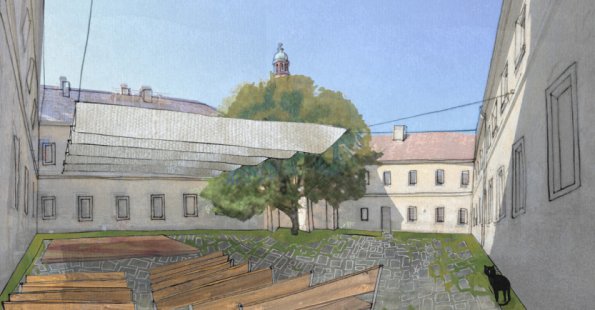 Studentské práce z workshopu v Polici - Adam Lacina: Benediktýnský klášter v Polici nad Metují