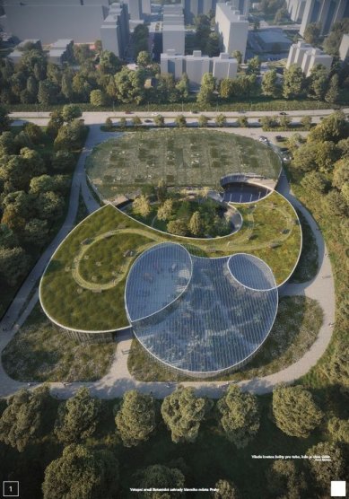 Vstupní areál Botanické zahrady hlavního města Prahy - výsledky soutěže - 1. cena - foto: Fránek architects