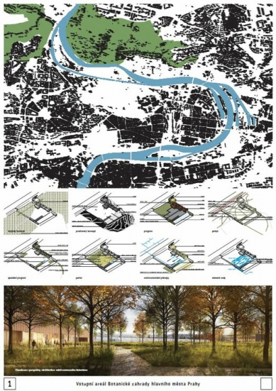 Vstupní areál Botanické zahrady hlavního města Prahy - výsledky soutěže - Zvýšená odměna - foto: Norma architekti / Rehwaldt Landscape Architects