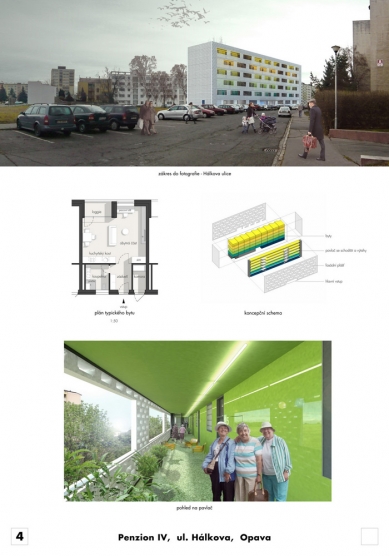 Pension for Seniors in Opava - selection of unappreciated projects - Competition Proposal No. 20 - foto: Ing.arch. Ondřej Tuček, Ing.arch. Lucie Waclawiecová, Ing.arch. Vladislav Králíček