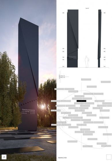 Architektonická soutěž na památník letcům - výsledky - 2. místo