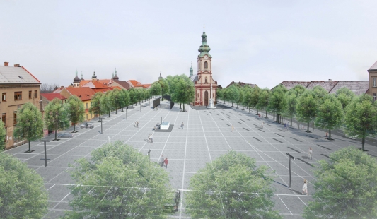 Revitalization of Smiřických Square in Kostelec nad Černými lesy - competition results - 3.price : Proposal No. 7