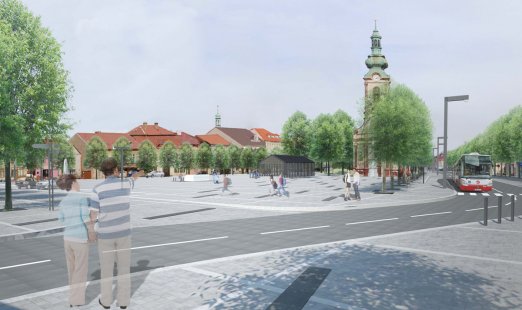 Revitalization of Smiřických Square in Kostelec nad Černými lesy - competition results - 3.price: Proposal No. 7