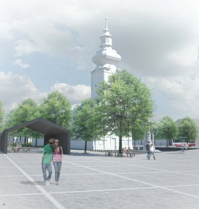 Revitalization of Smiřických Square in Kostelec nad Černými lesy - competition results - 3.price: Proposal No. 7