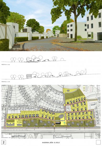 New form of the barracks area in Jičín - competition results - 1. price: CUBOID ARCHITEKTI s.r.o.