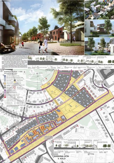 New form of the barracks area in Jičín - competition results - 3rd prize: MS plan s .r. o.