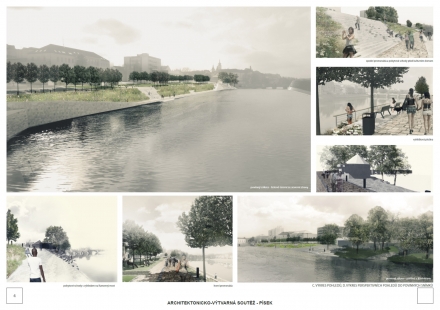 Right-Bank Interbridge Urban Plinth in Písek - Competition Results - 3rd prize: Ing. arch. Jan Psota