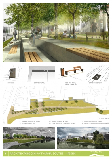 Right-Bank Interbridge Urban Plinth in Písek - Competition Results - Reward: Ing. arch. David Grygar