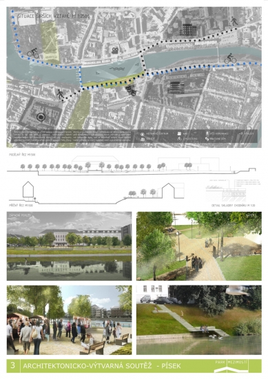 Right-Bank Interbridge Urban Plinth in Písek - Competition Results - Reward: Ing. arch. David Grygar