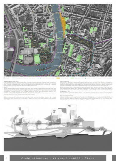 Right-Bank Interbridge Urban Plinth in Písek - Competition Results - Reward: Vyšehrad atelier s.r.o.