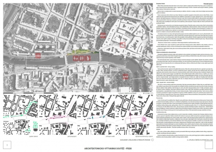 Right-Bank Interbridge Urban Plinth in Písek - Competition Results - 3rd prize: Ing. arch. Jan Psota