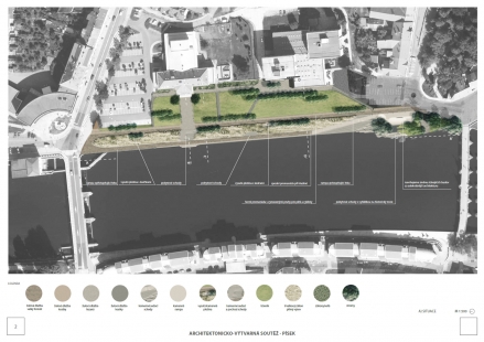 Right-Bank Interbridge Urban Plinth in Písek - Competition Results - 3rd prize: Ing. arch. Jan Psota