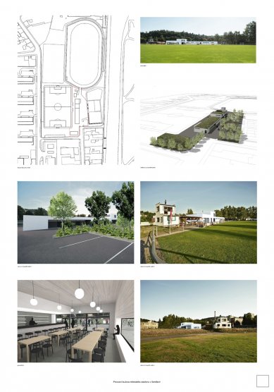 Operating building of the municipal stadium in Semily - competition results - 3rd prize: Ing. arch. Jiří Švehlík