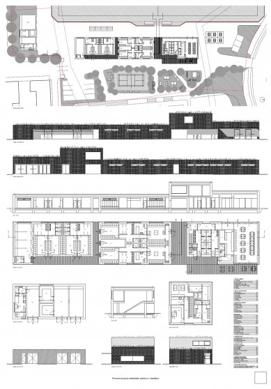 Operating building of the municipal stadium in Semily - competition results - 3rd prize: Ing. arch. Jiří Švehlík