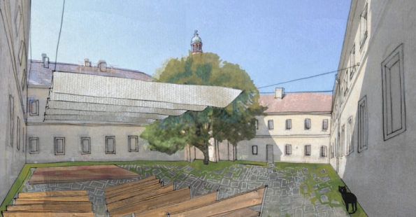 Students' works from the workshop in Polici - Adam Lacina: Benedictine Monastery in Police nad Metují