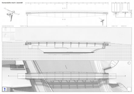 Komenského Bridge in Jaroměř – competition results - 1. price: baum & baroš ARCHITEKTI, Excon a. s.