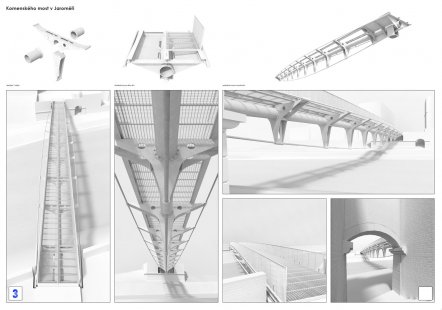 Komenského Bridge in Jaroměř – competition results - 1. price: baum & baroš ARCHITECTS, Excon a. s.