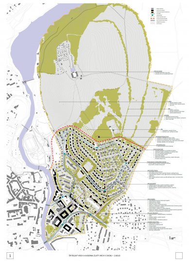 Špitálský vrch and Zlatý vrch Barracks in Cheb – competition results - 3rd place: Ing. arch. Jan Trávníček, Ing. arch. Josef Kubát, Bc. Romana Bedrunková, Bc. Matúš Kaboš