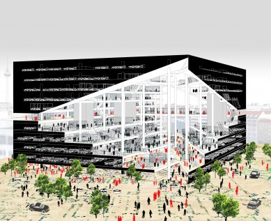 New headquarters of the publisher Springer in Berlin - competition projects - foto: Proposal from OMA. Image Courtesy of Axel Springer SE