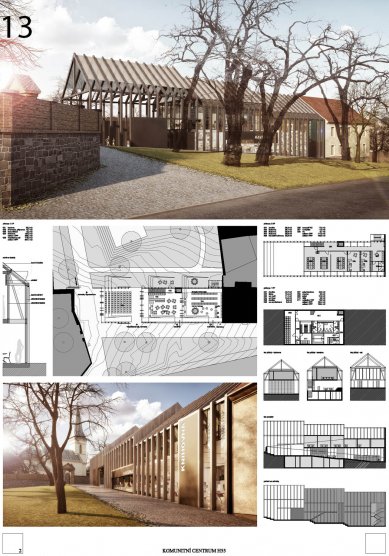 Community Center Hloubětínská 55 - competition results - 1. price – proposal no. 13 - foto: Ing. arch. Zbyněk Ryška, Ing. arch. Aleš Břečka – Brno, Kolín / Česká republika