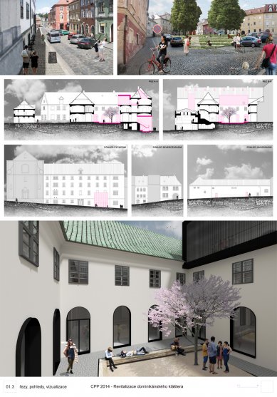 Revitalization of the Dominican Monastery in Cheb - competition results - 1. price – proposal no. 14 - foto: Atelier Brandštetr s.r.o.