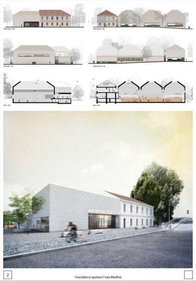 Multi-purpose sports hall Modřice - competition results - 1. price - foto: Ing. arch. Zdeněk Rothbauer