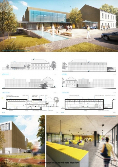 Multi-purpose sports hall Modřice - competition results - 2nd price - foto: GRIDO, ARCHITEKTURA A DESIGN, S.R.O.