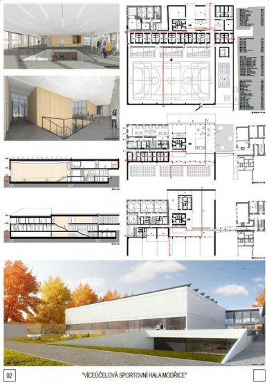 Multi-purpose sports hall Modřice - competition results - 3rd price - foto: Atelier 38 s.r.o.