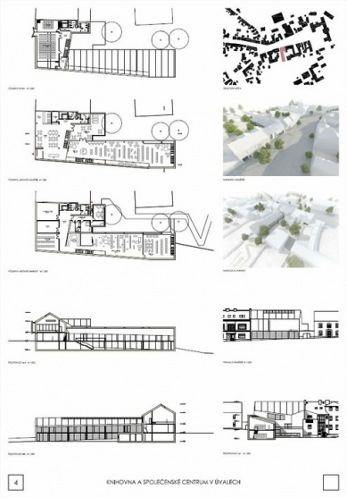 Library and Community Center in Úvaly - competition results - 3rd prize - foto: CUBOID ARCHITEKTI