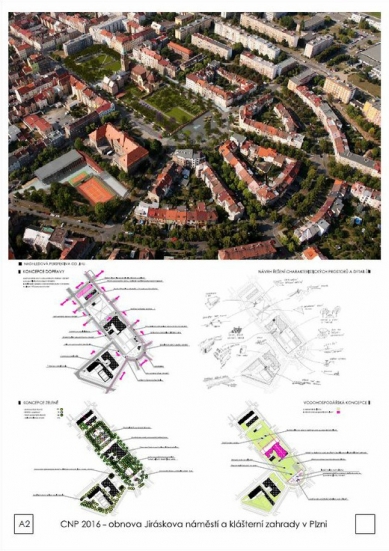 Revitalization of Jiráskovo Square and the Monastic Garden in Plzeň - competition results - 2. price - foto: Zábran Nová architekti