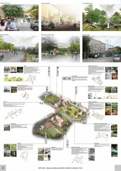 Revitalization of Jiráskovo Square and the Monastic Garden in Plzeň - competition results - 2nd prize - foto: Ting s.r.o.