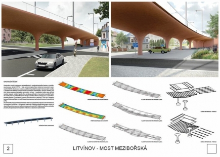 Solution for the bridge over Mezibořská Street in Litvínov - competition results - 3. price - foto: Ing. arch. Dominik Císař , Ing. arch. Josef Choc,   MgA. Ondřej Císler