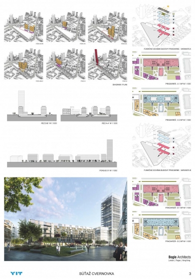 Cvernovka - results of the international architectural-urban competition - <p>Proposal No. 1</p> - foto: Bogle Architects