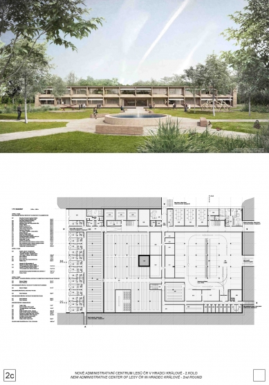 New Administrative Center of Czech Forests - Competition Results - 2nd prize - foto: Ing. arch. Sosna, Ing. arch. Straka, Atelier bod architekti s.r.o., Ing. Svoboda