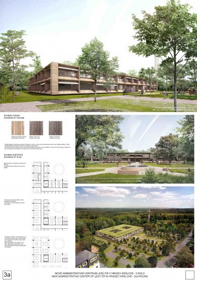 New Administrative Center of Czech Forests - Competition Results - 2nd prize - foto: Ing. arch. Sosna, Ing. arch. Straka, Atelier bod architekti s.r.o., Ing. Svoboda