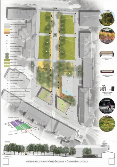 Public Space in Červený Kostelec - Competition Results - 3rd place - foto: Mgr. inz. arch. kraj. Katarzyna Dorda, Ing. arch. Šárka Ullwerová, Ing. Jitka Ullwerová, Ing. arch. Martin Březina 