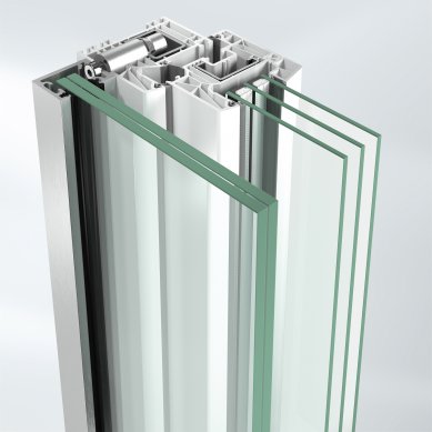 Schüco expands its offer with its own protective railing for plastic windows - Fixing with a profile dowel