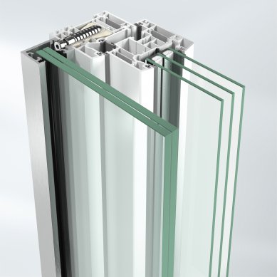 Schüco expands its offer with its own protective railing for plastic windows - Fixation with a sticking dowel