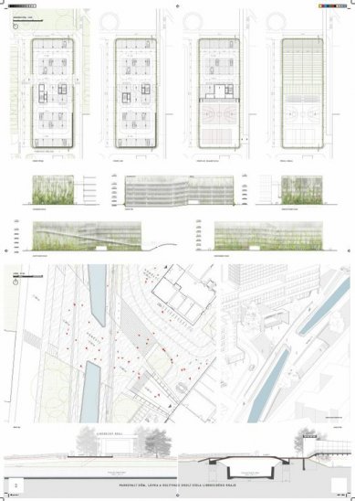 Parkovací dům, lávka a kultivace okolí sídla Libereckého kraje - výsledky soutěže - Odměna - foto: CMC architects