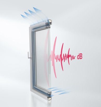 <span>The city of the future is a silent city</span> - The AWS 90 AC.SI window solution has a special central seal, and air flows through the frame, ensuring a reduction in sound in the tilted "ventilation" position, that is, during airing.