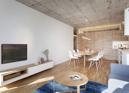 Byt K Brno – symfonie dřeva a betonu v novém bytovém komplexu