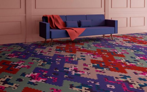 New collection of designer rugs with striking graphics