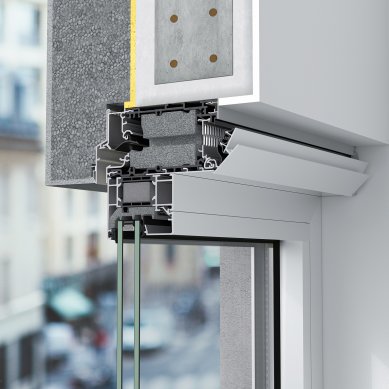 Schüco VentoFrame Asonic ensures fresh air and tranquility in the interior - The Schüco VentoFrame Asonic Comfort ventilation system includes an external self-regulating shutter and also an internal shutter that can be manually controlled, ensuring optimal air flow according to the individual needs of users. The sound-insulating foam provides effective noise damping.