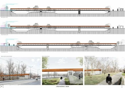 Lávka Holešovice - Karlín - competition results - Reward - foto: Ing.arch. Přemysl Jurák, Ing.arch. Karel Filsak, Ing.arch. Roman Chvilíček 