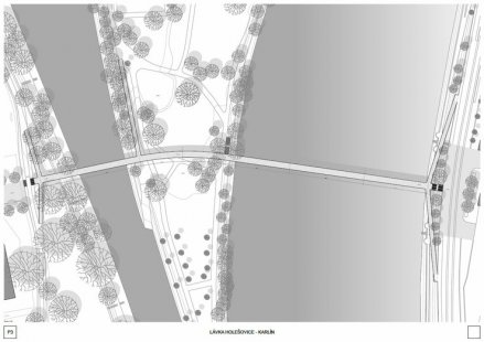 Lávka Holešovice - Karlín - competition results - 3rd place - foto: Ing.arch. Lukáš Landa, Arch. Pavel Rak 