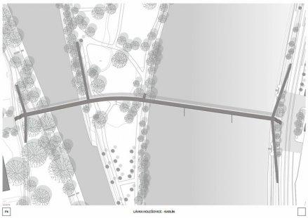 Lávka Holešovice - Karlín - competition results - 3rd place - foto: Ing.arch. Lukáš Landa, Arch. Pavel Rak 