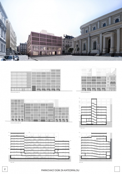 Parking house behind the cathedral in Ostrava - competition results - foto: Atelier bod architekti, s.r.o.