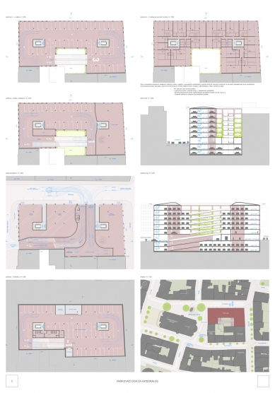 Parking house behind the cathedral in Ostrava - competition results - 1st place - foto: CHALUPA ARCHITEKTI, s.r.o.