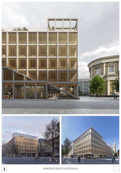 Parking house behind the cathedral in Ostrava - competition results - 2nd place - foto: OV ARCHITEKTI, s.r.o.