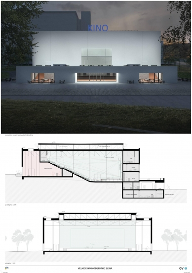 Reconstruction of the Grand Cinema in Zlín - competition results - 5th place - foto: ov architekti 